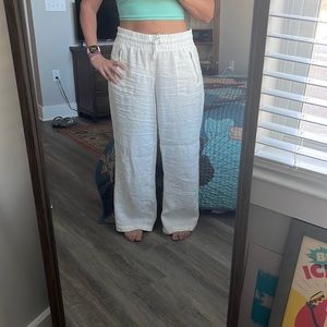 Athleta Cabo wide leg linen pant